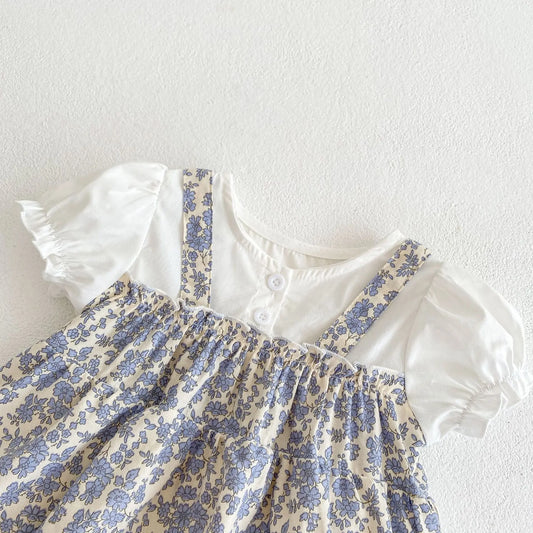Romper Bebé Algodón Floral - Conjunto Vestido y Gorrito | 6-12 Meses Bany Shop - Ropa y Accesorios para bebés