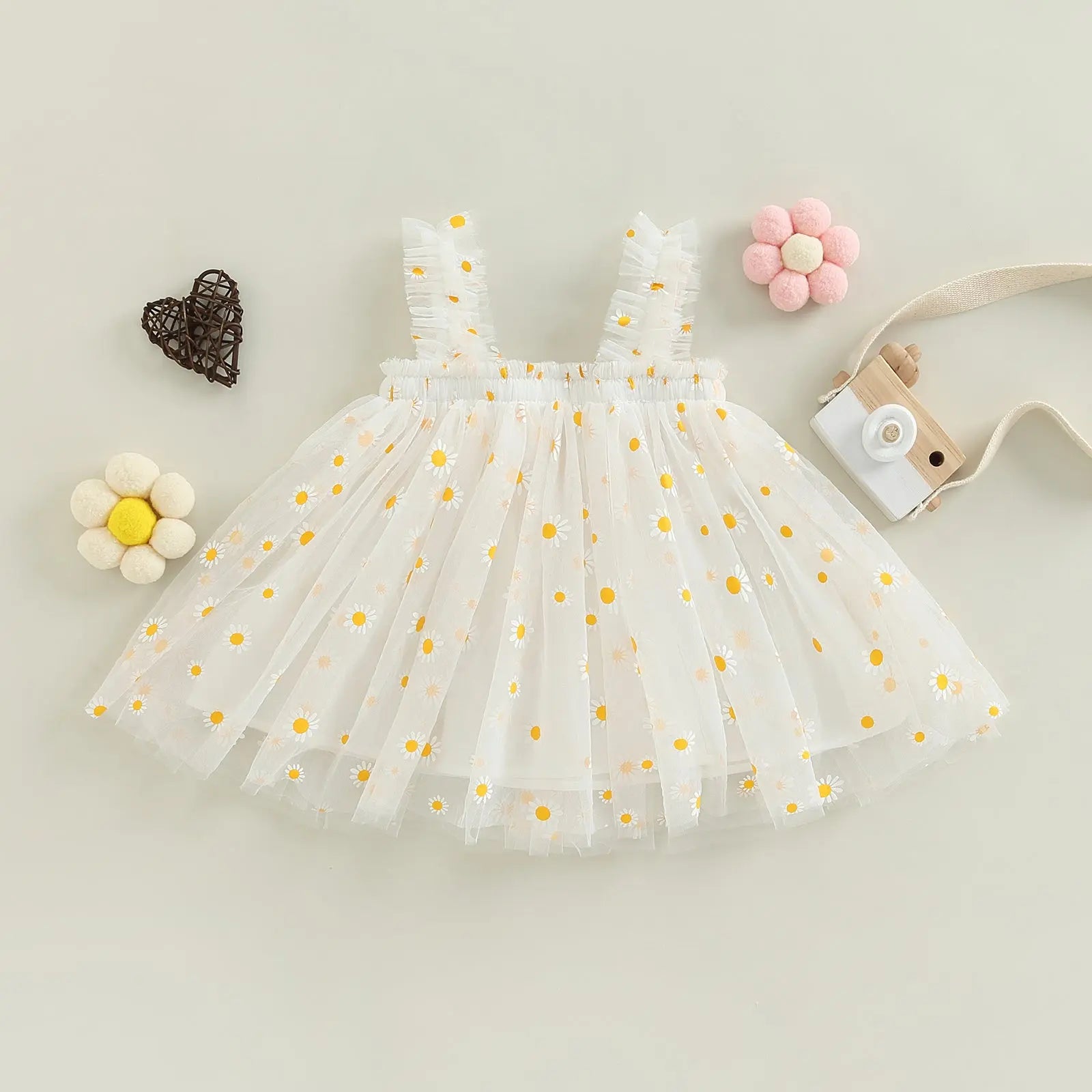 Vestido de Tul Blanco con Margaritas para Bebé | 6-24 Meses Bany Shop - Ropa y Accesorios para bebés
