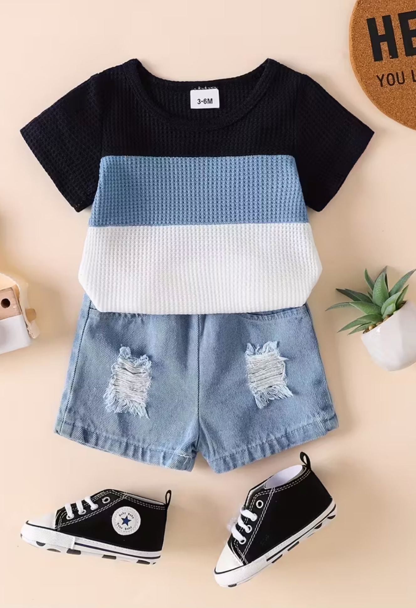 Conjunto polo rayas y short jean Bany Shop Perú