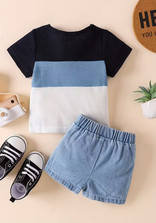 Conjunto polo rayas y short jean Bany Shop Perú