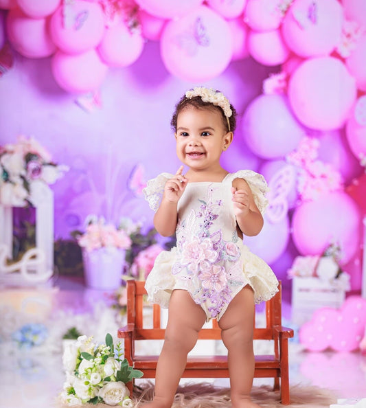 Romper encaje y flores Bany Shop - Ropa y Accesorios para bebés