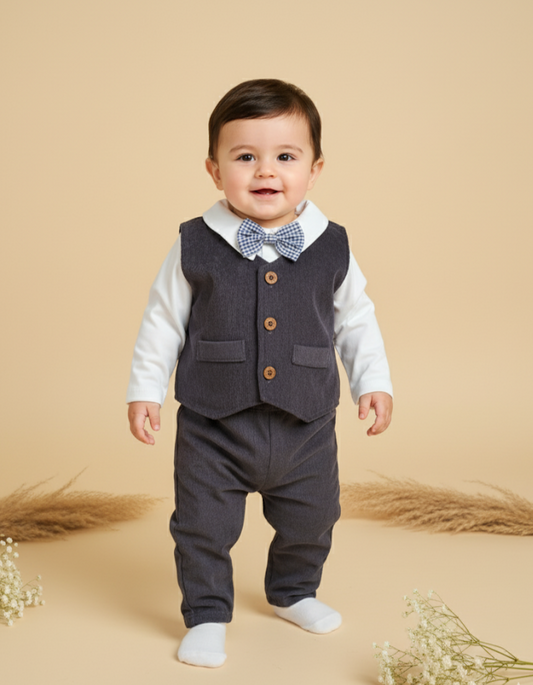 Pequeño Caballero: Conjunto de Chaleco, Polo y Pantalón Bany Shop Perú