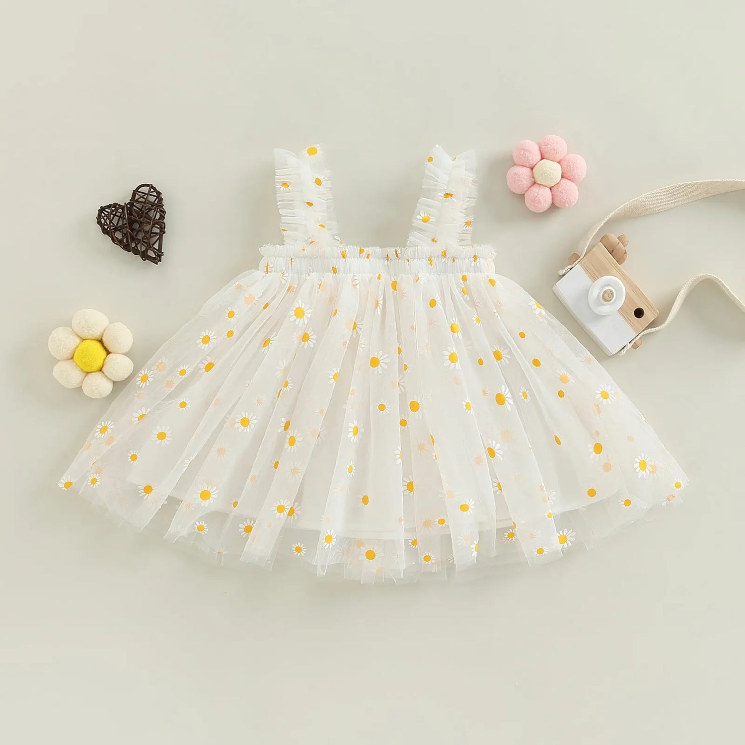 Vestido de Tul Blanco con Margaritas para Bebé | 6-24 Meses Bany Shop - Ropa y Accesorios para bebés